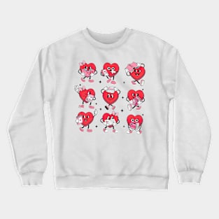 Funny Candy Heart Reading Books Bookworm Librarian Valentine Crewneck Sweatshirt